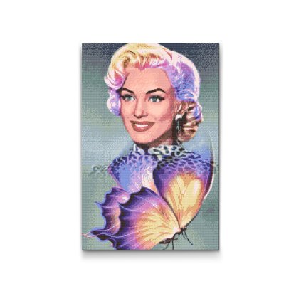 Diamantové malování - Marilyn Monroe s motýlem