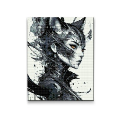 Diamantové malování - Kočičí žena