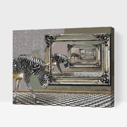 Paint by Number - Zebra and Mirror