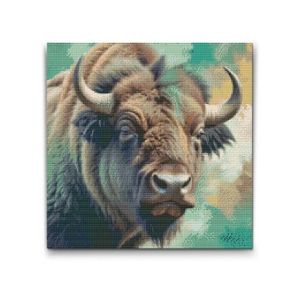 M2_Diamond_Paintings_-_Bison_in_shades_of_muted_green