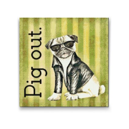 Diamond Painting - Pug with Glasses