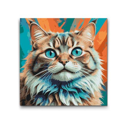 M2_Painting_by_Numbers_-_Cat_in_shades_of_turquoise_and_orange