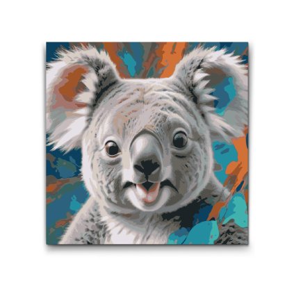 M2_Painting_by_Numbers_-_Koala_in_shades_of_turquoise_and_orange