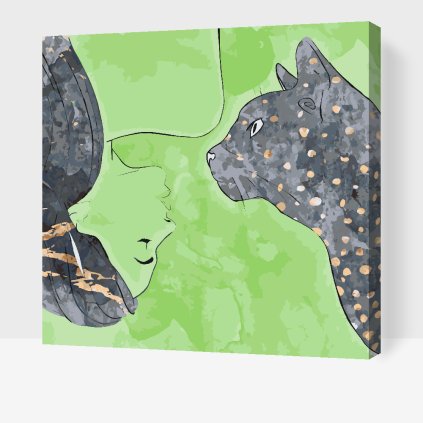 Paint by Number - Woman and Cat