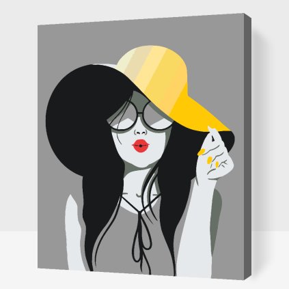 Paint by Number - Lady with Yellow Hat