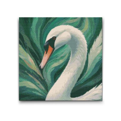 M2_Diamond_Paintings_-_Swan_in_shades_of_muted_green