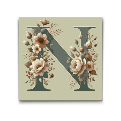 M2_Painting_by_Numbers_-_Letter_N_-_Floral_Pattern
