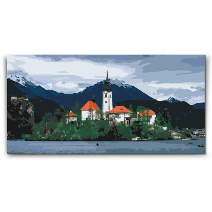 Slikanje po brojevima - Crkva na Bledskom jezeru – Slovenija