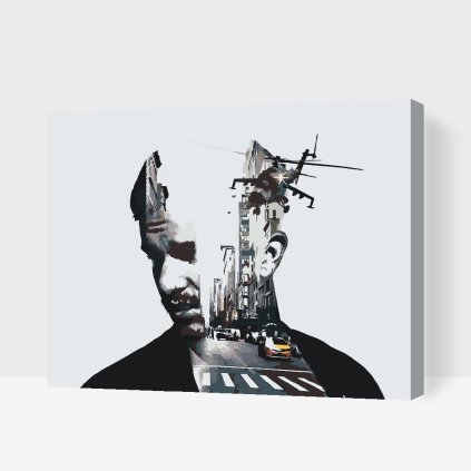 Paint by Number - Man, City, Helicopter, Taxi