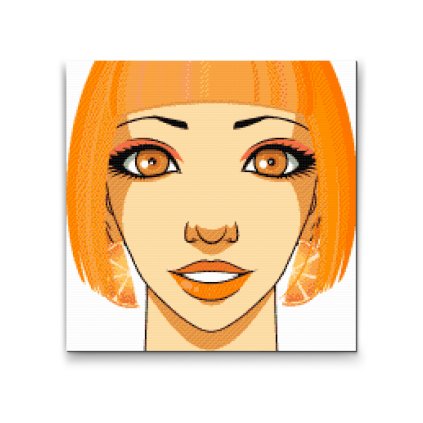 Diamond Painting - Woman with Orange Earrings