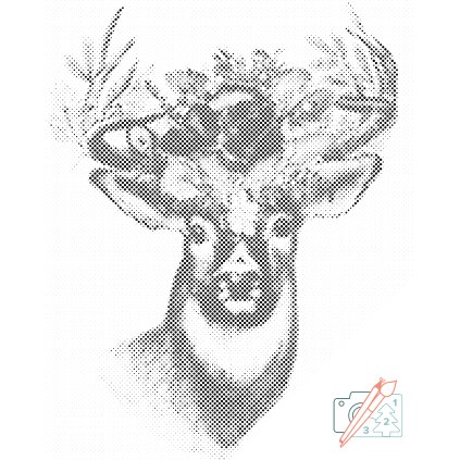 Dotting points - Deer with Flowers