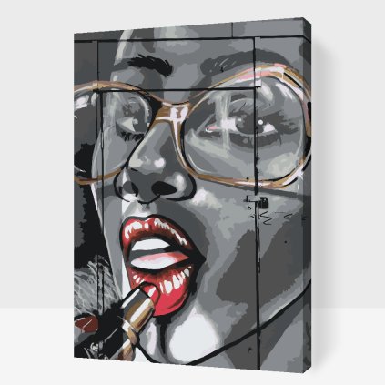 Paint by Number - Lipstick and Gold Glasses