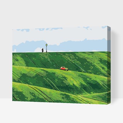 Paint by Number - Red Car in the Hills