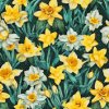 Diamantové malování - Květinové pozadí - Narcisy
