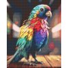 Diamantové malování - Papoušek v duhových barvách