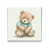 Diamantové malování - Plyšový medvěd v zeleném tričku