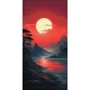 Diamantové malování - Rudý západ slunce (Diamanty Čtvercové, Rámování Na plastové desce, Velikost 40x80cm)
