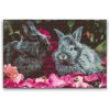 Diamond Painting - Rabbits among Flowers