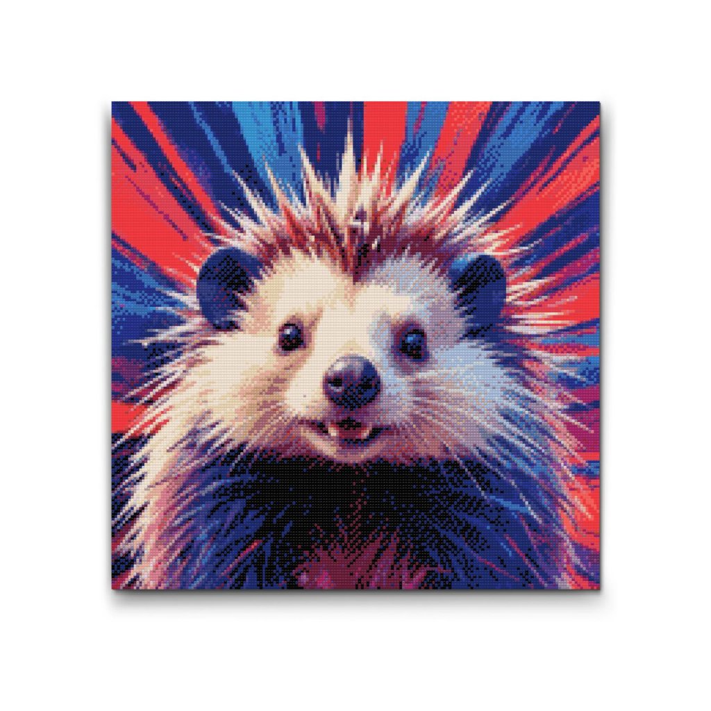 M2_Diamond_Paintings_-_Porcupine_in_shades_of_red_and_blue