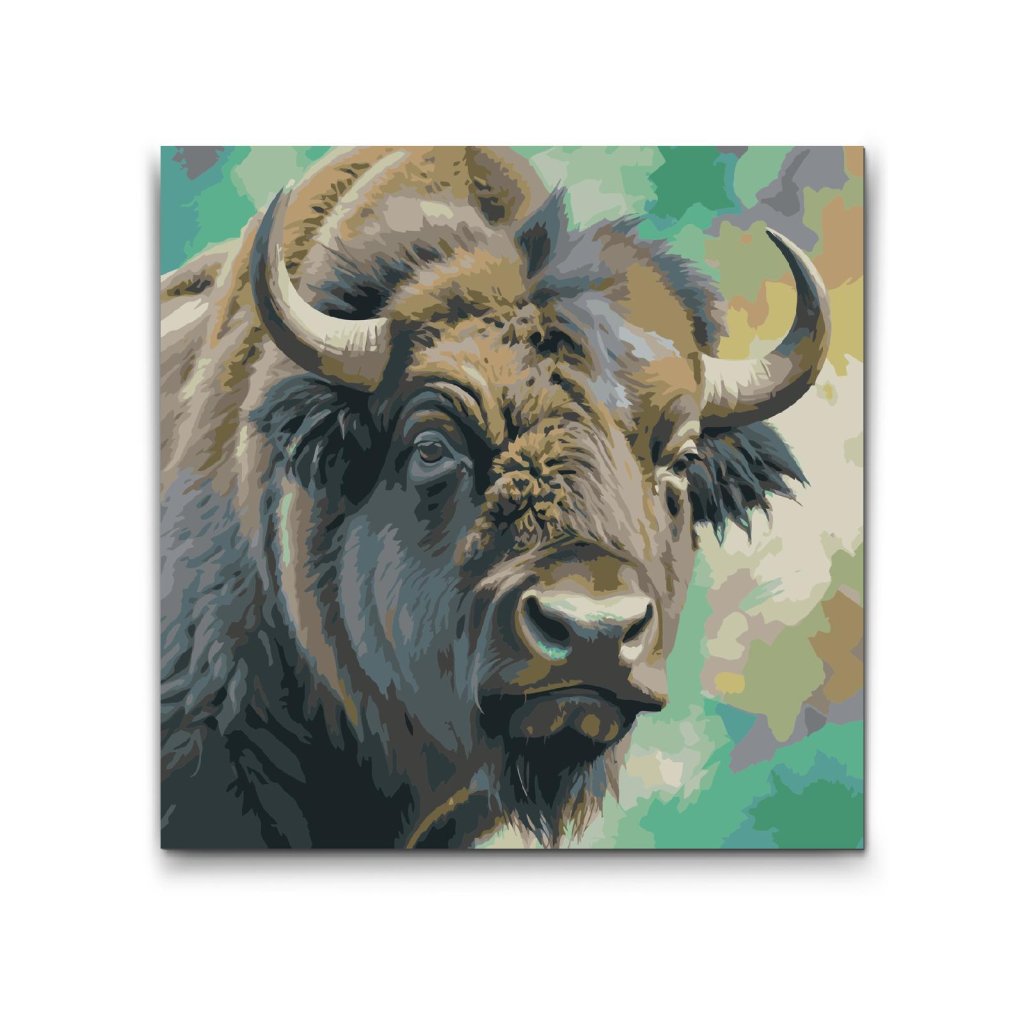 M2_Painting_by_Numbers_-_Bison_in_shades_of_muted_green