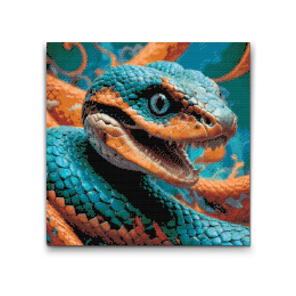 M2_Diamond_Paintings_-_Snake_in_shades_of_turquoise_and_orange