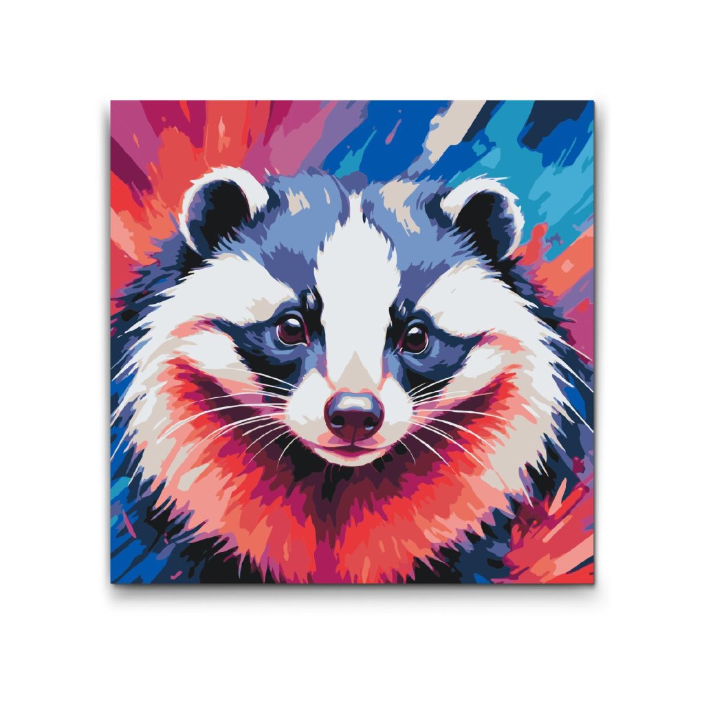 M2_Painting_by_Numbers_-_Badger_in_shades_of_red_and_blue