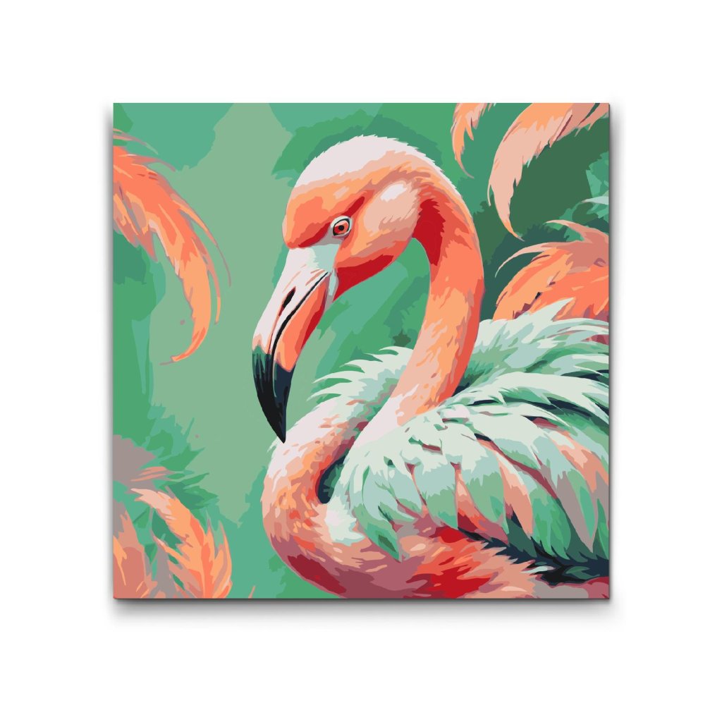 M2_Painting_by_Numbers_-_Flamingo_in_shades_of_muted_green