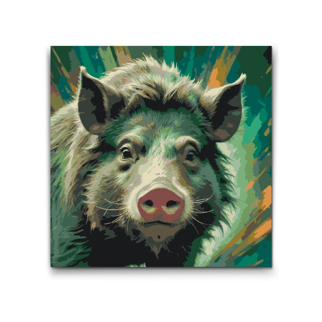 M2_Painting_by_Numbers_-_Wild_boar_in_shades_of_muted_green