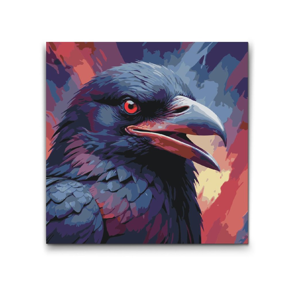 M2_Painting_by_Numbers_-_Raven_in_shades_of_red_and_blue