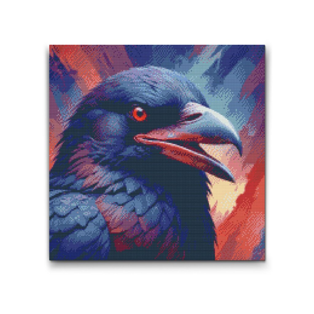 M2_Diamond_Paintings_-_Raven_in_shades_of_red_and_blue