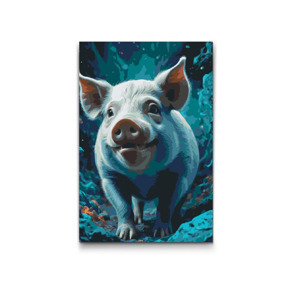 M2_Painting_by_Numbers_-_Piglet_in_shades_of_dark_turquoise