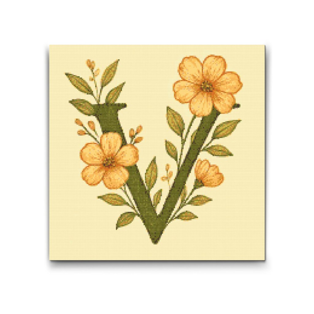 M2_Diamond_Paintings_-_Letter_V_-_Floral_Pattern