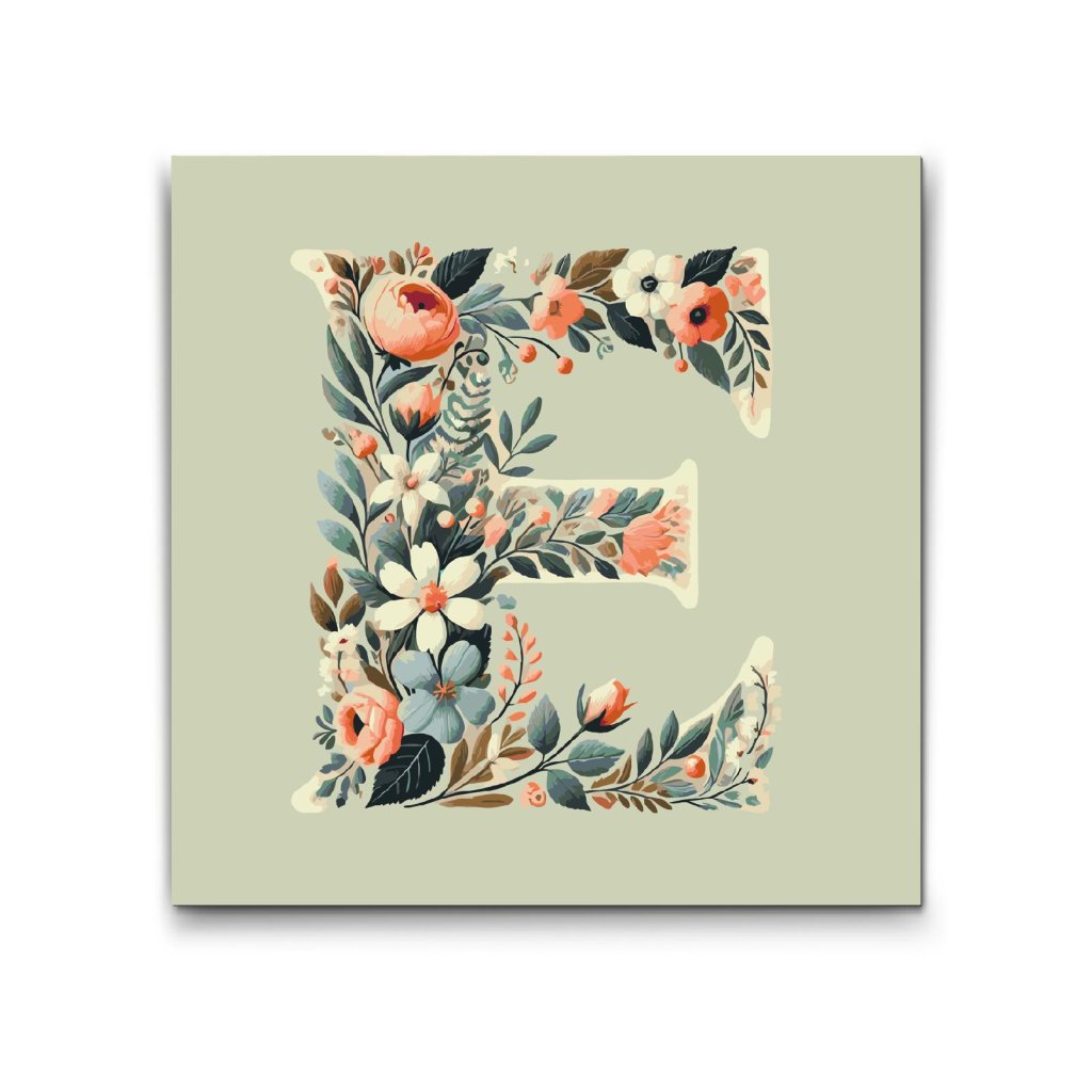M2_Painting_by_Numbers_-_Letter_E_-_Floral_Pattern
