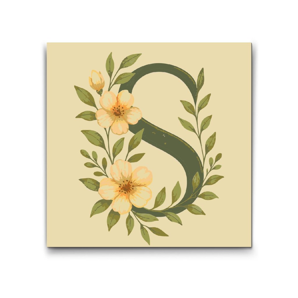 M2_Painting_by_Numbers_-_Letter_S_-_Floral_Pattern