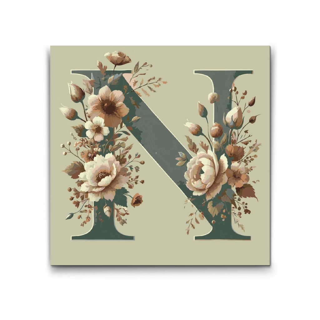 M2_Painting_by_Numbers_-_Letter_N_-_Floral_Pattern