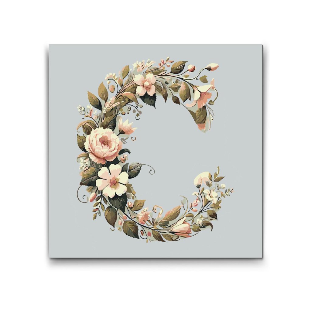 M2_Painting_by_Numbers_-_Letter_C_-_Floral_Pattern