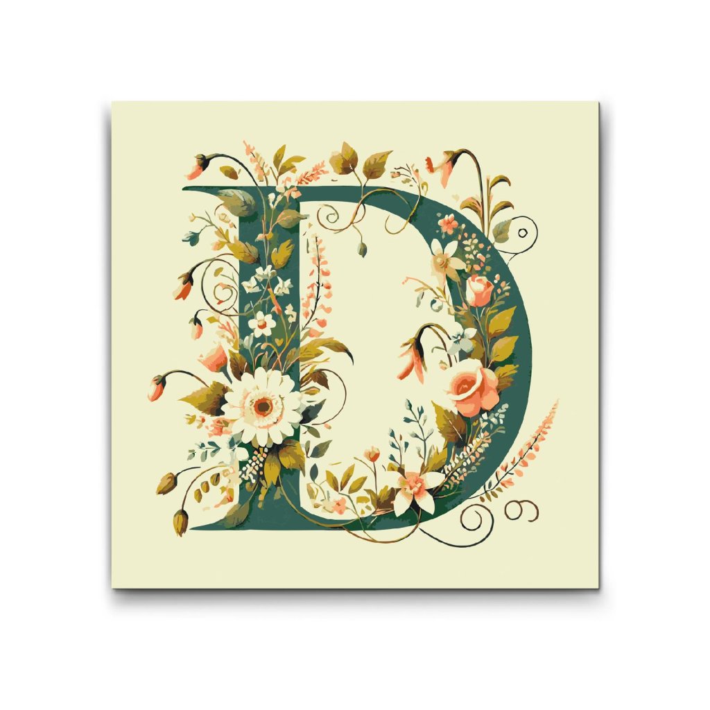 M2_Painting_by_Numbers_-_Letter_D_-_Floral_Pattern
