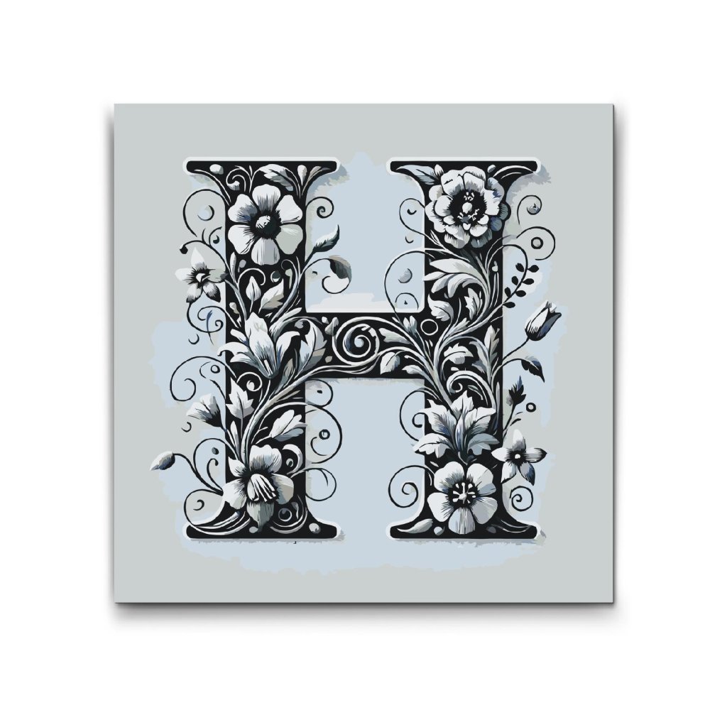 M2_Painting_by_Numbers_-_Letter_H_-_Floral_Pattern