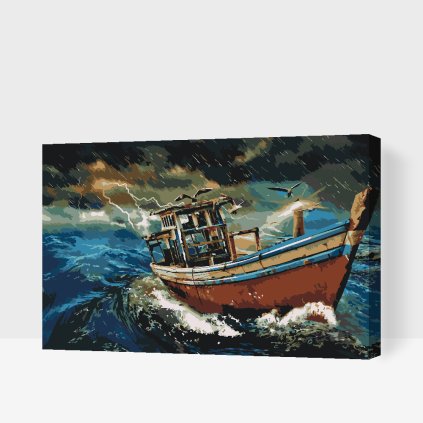 Paint by Number - Boat in Storm 4
