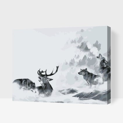Paint by Number - Wolves on the Hunt