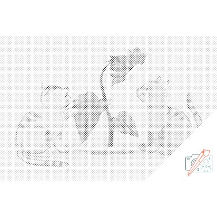 Dotting points - Cats and Flower