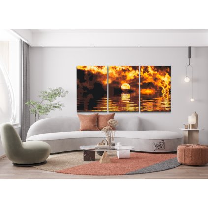Paint by Number - Fire Sunset (set of 3)
