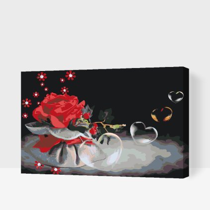 Paint by number - Heart Bubbles and Rose