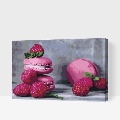 Paint by Number - Macarons and Raspberries