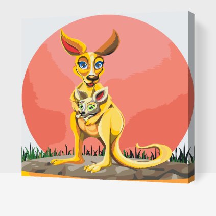 Paint by Number - Kangaroo with Cub