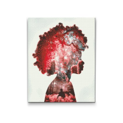 Diamond Painting - Girl, Forest, Ferns, Man,