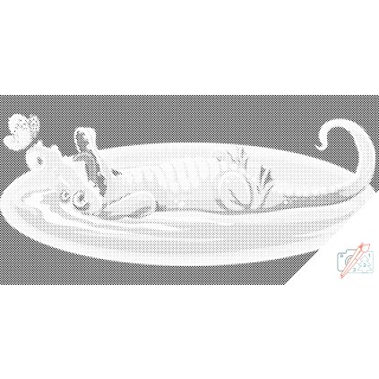 Dotting points - Crocodile with a Butterfly