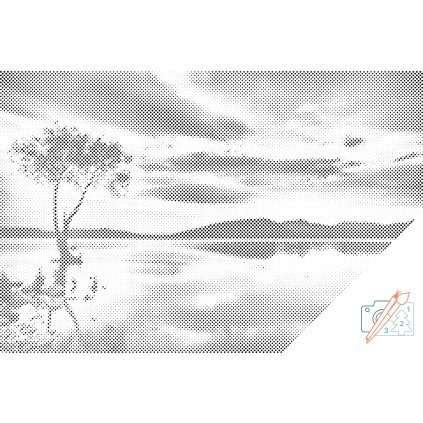 Dotting points - Sunset and Dark Tree