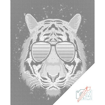 Dotting points - Tiger with Glasses