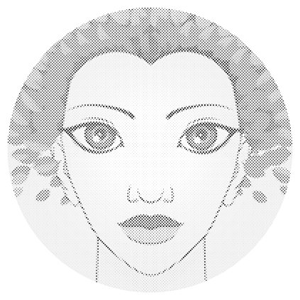 Dotting points - Woman with Leaves